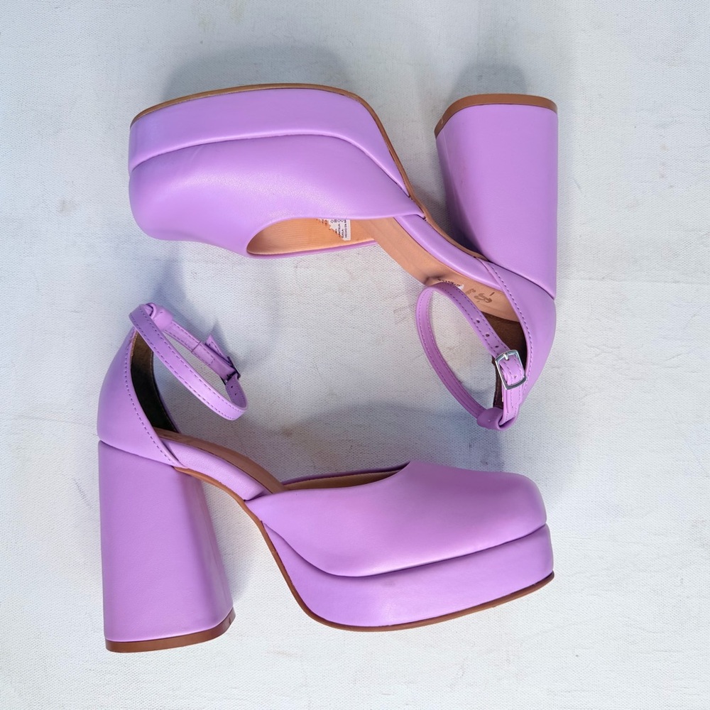 Bata purple chunky high heel sandals - Picture 7 of 11